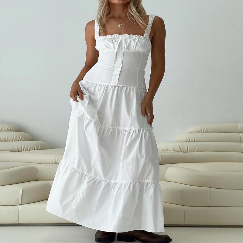 Heart Shaped Maxi Dress White