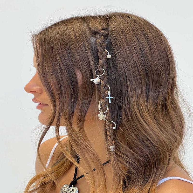 Stefany Hair Rings Silver