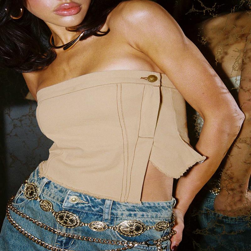 Haveny Strapless Top Beige