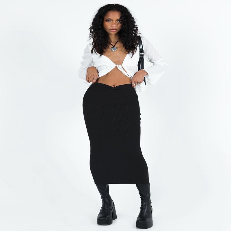 Hatcha Midi Skirt Black