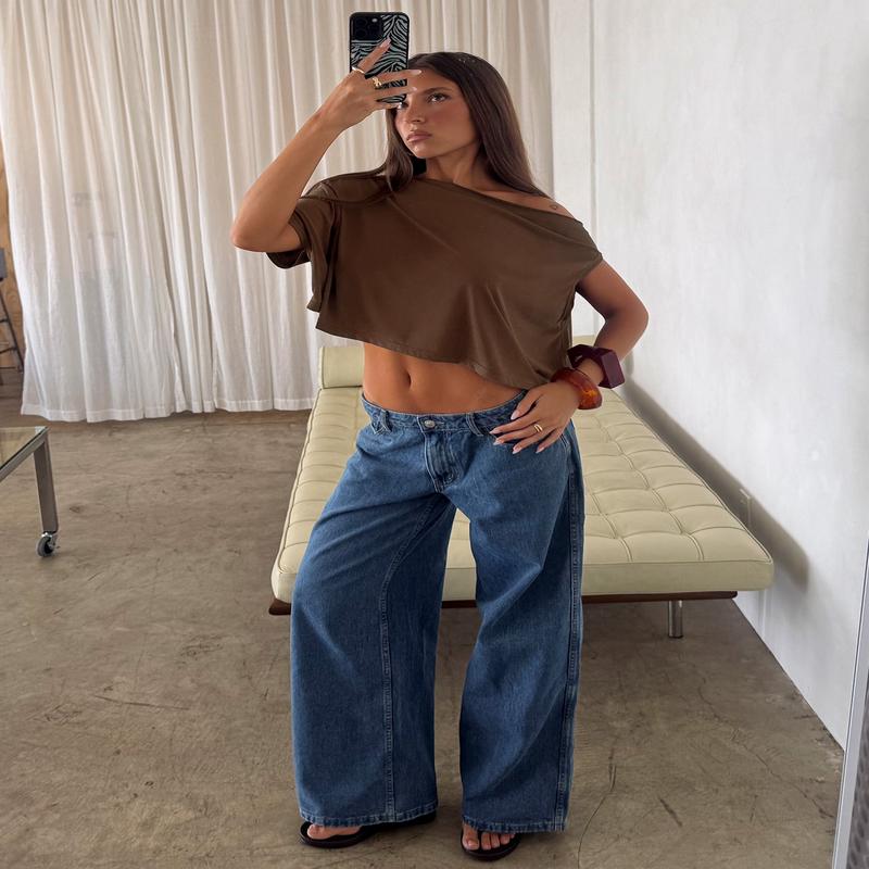 Ramos Low Rise Denim Jeans Dark Blue Wash