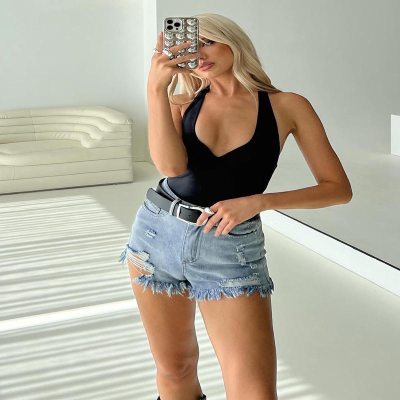 Ridge Denim Shorts Mid Wash