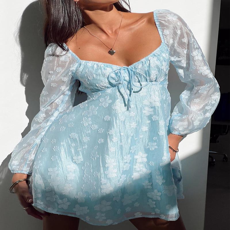 Marceau Long Sleeve Mini Dress Blue