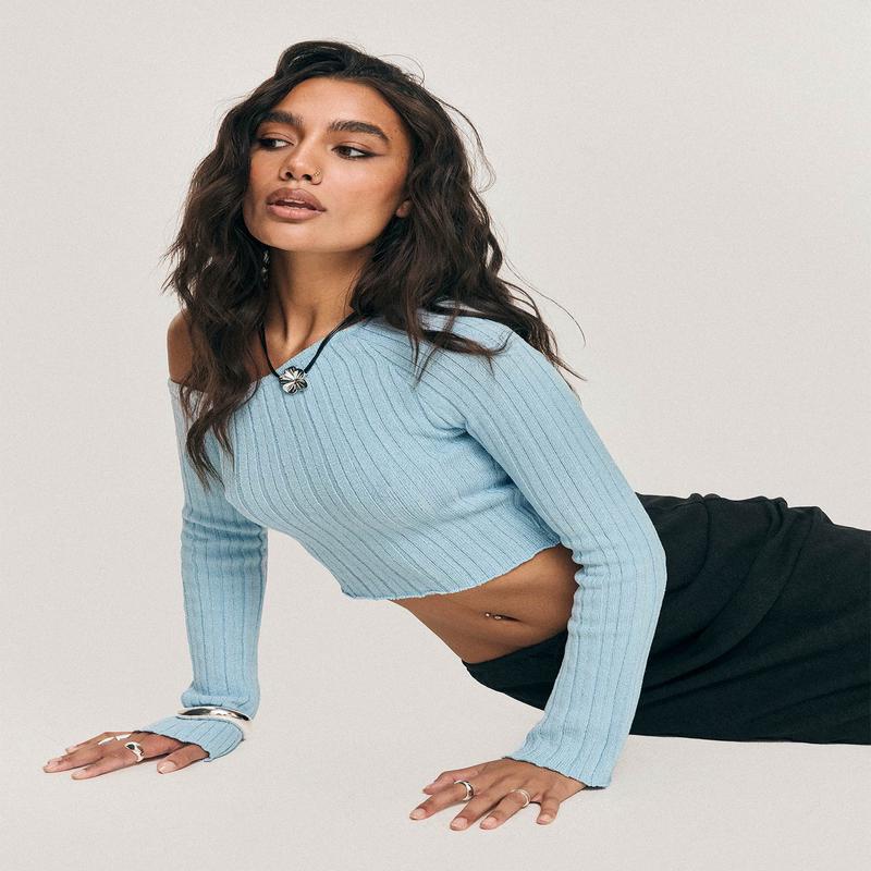 Santorini Knit Top Blue