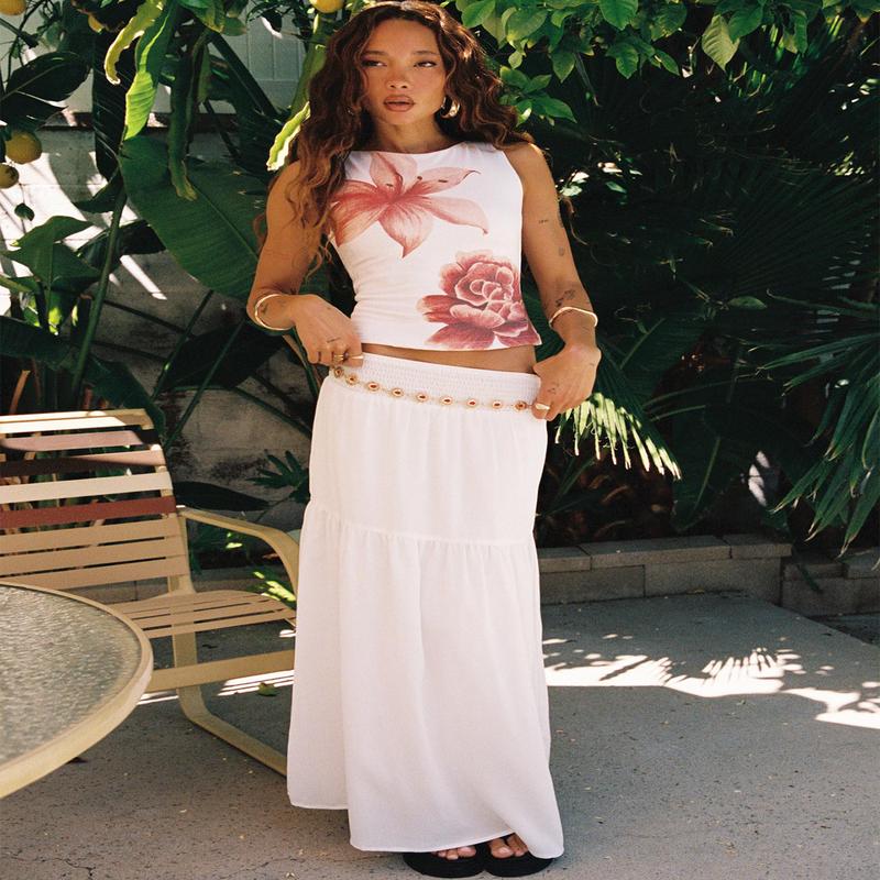 Dion Maxi Skirt White