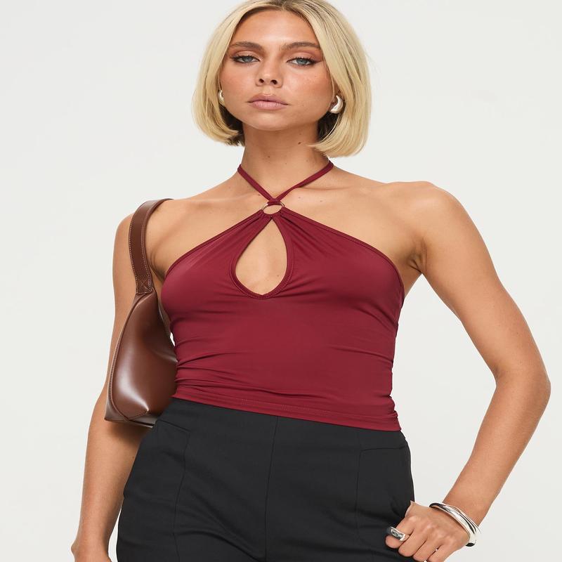 Vickie Halter Top Red