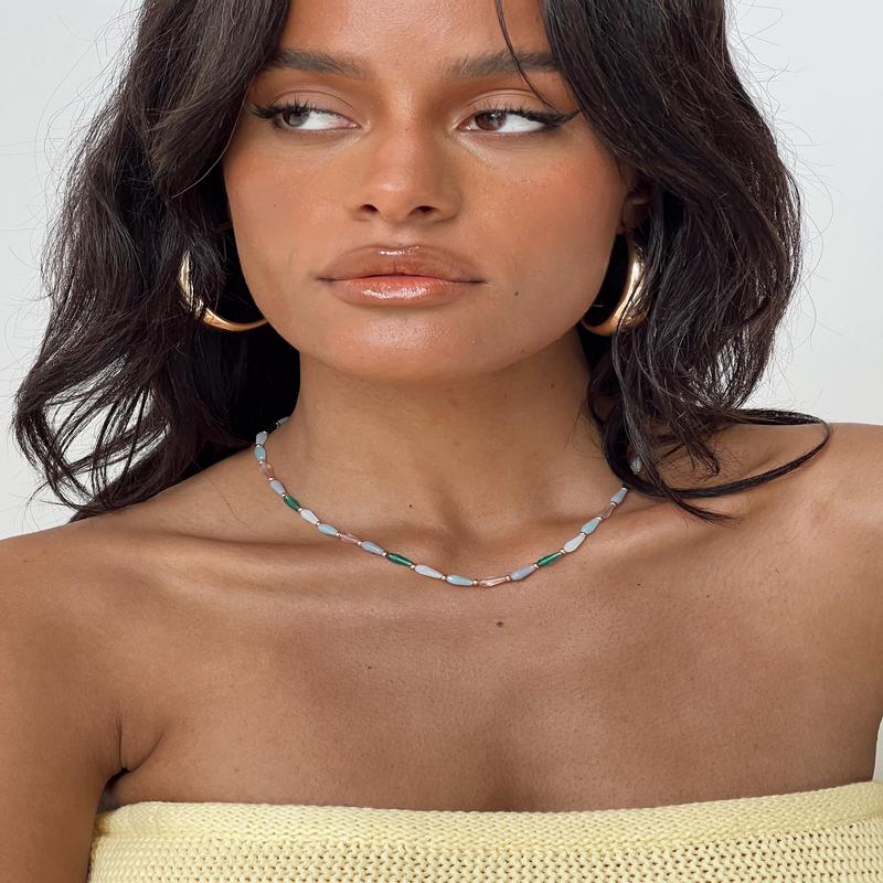 Nadia Beaded Necklace Blue Multi