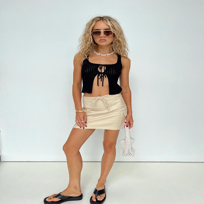 My Girl Mini Skirt Beige