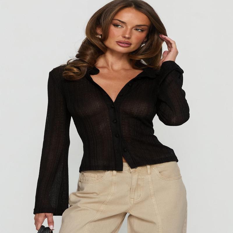 When You Sleep Long Sleeve Top Black