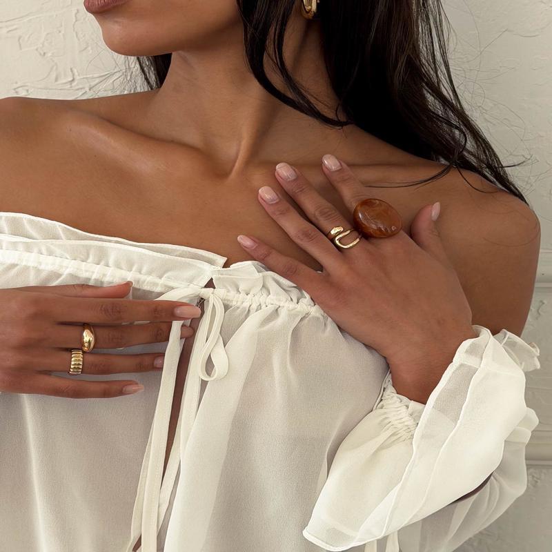 Hailley Resin Statement Ring Brown