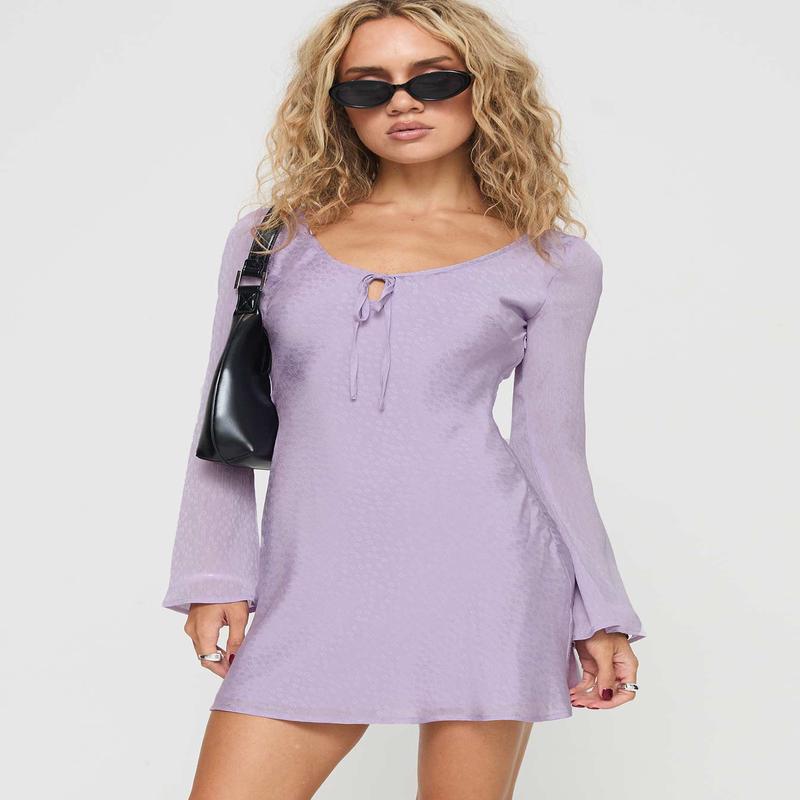 Sorrento Long Sleeve Mini Dress Purple