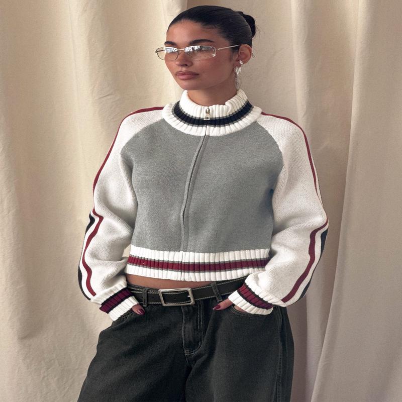 Tilar Knit Jacket Grey Multi