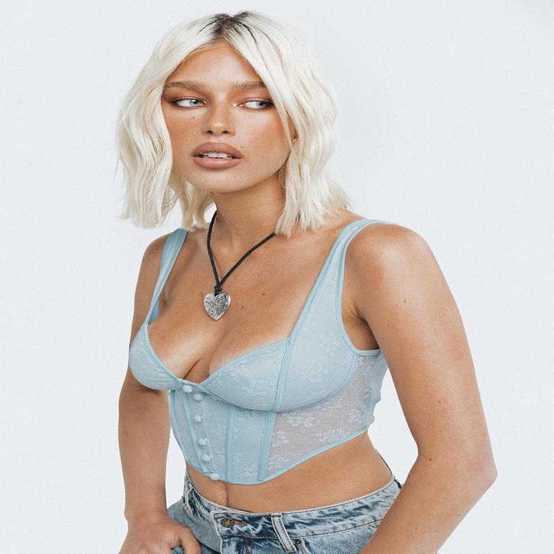 Vados Bustier Top Baby Blue