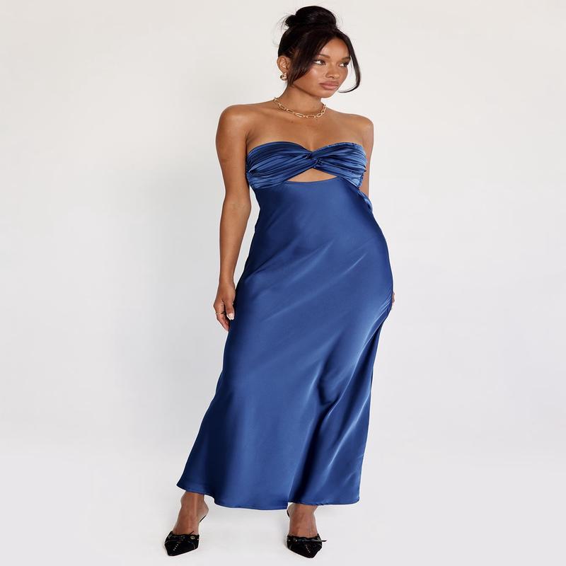 Faviola Strapless Maxi Dress Blue