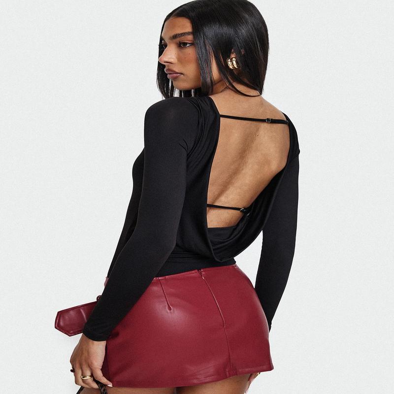 Quinby Backless Long Sleeve Bodysuit