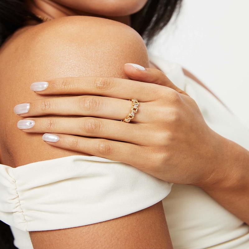 Riveting Gold Plated Ring Gold