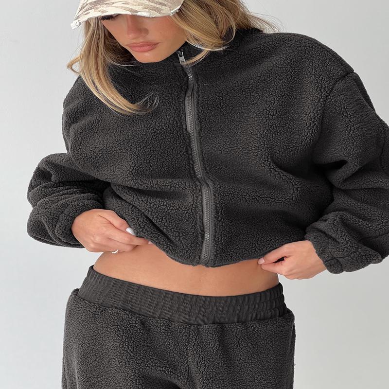Siberia Fleece Zip Up Jumper Charcoal