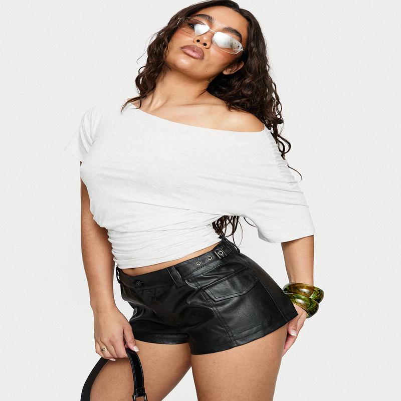 Domination Faux Leather Shorts Black