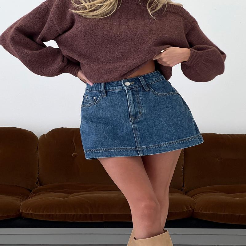 Gazelle Denim Skort Mid Wash