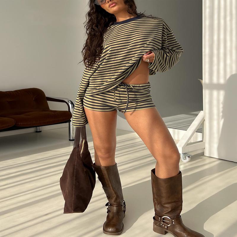 Kourt Bloomer Shorts Beige Stripe