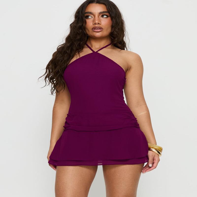 Kylianne Arrowneck Playsuit Plum