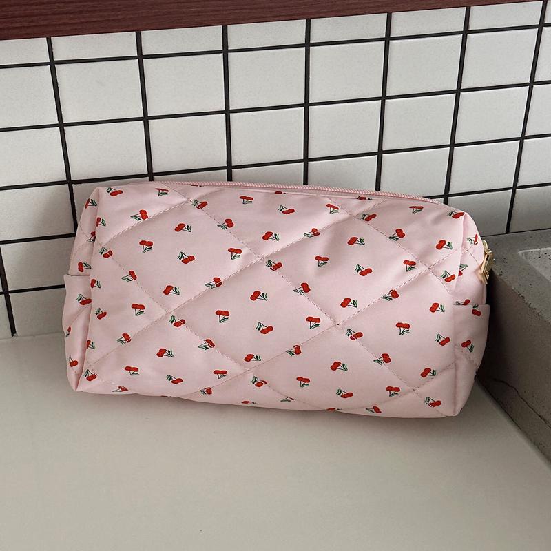 On A Cloud Quilted Pouch Pink Cherry