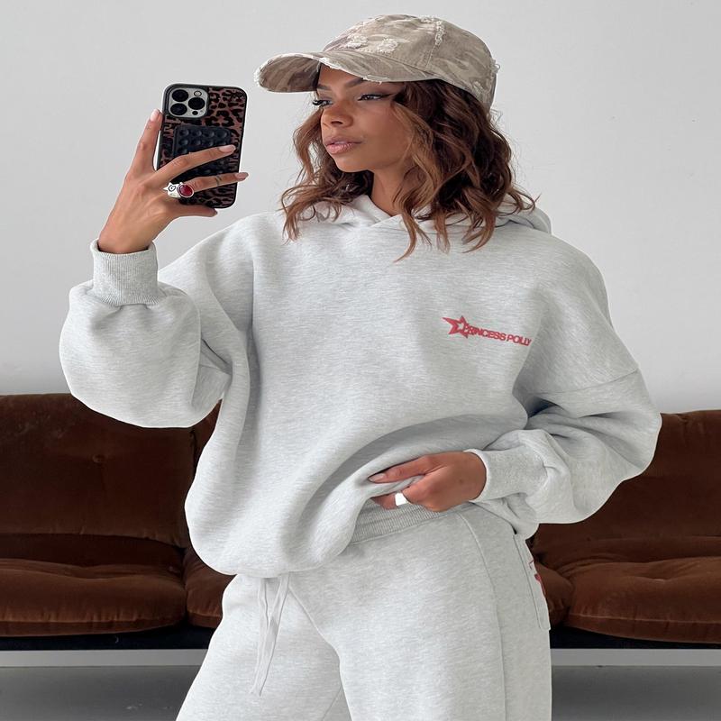 Princess Polly Stargirl Hoodie Grey Marle