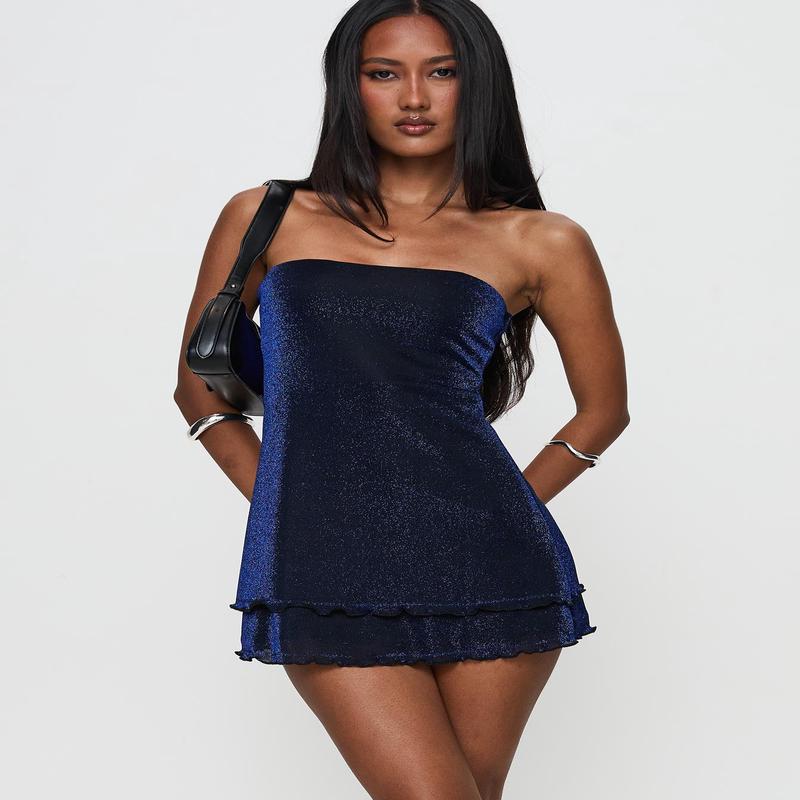 Carette Strapless Mini Dress Navy