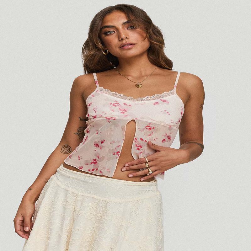 Emrys Top Beige / Red Floral