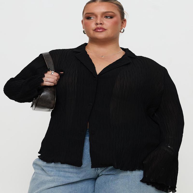 Selma Shirt Black Curve
