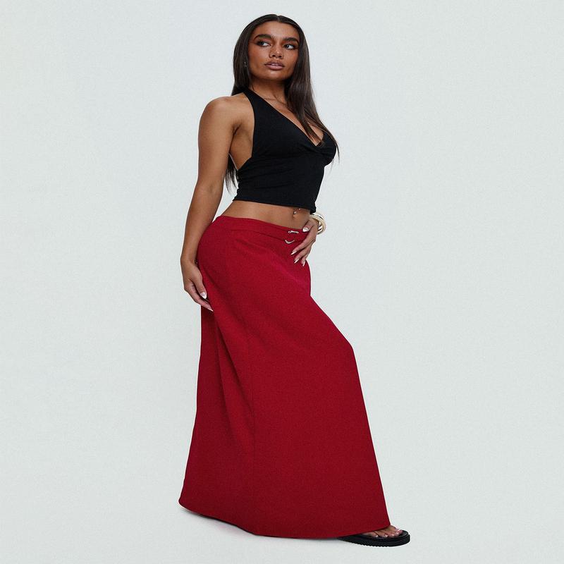 Devoted Maxi Skirt Red