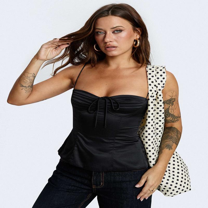 Hildy Tie Back Top Black