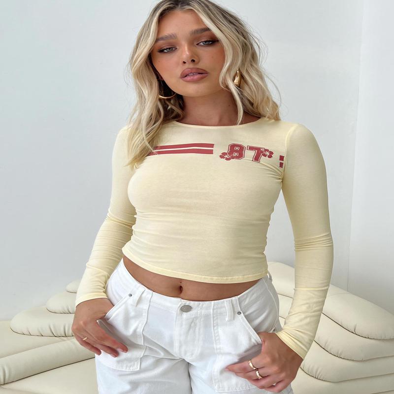 87 Racer Long Sleeve Top Cream