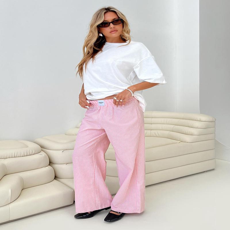 Beach House Pants Pink / White