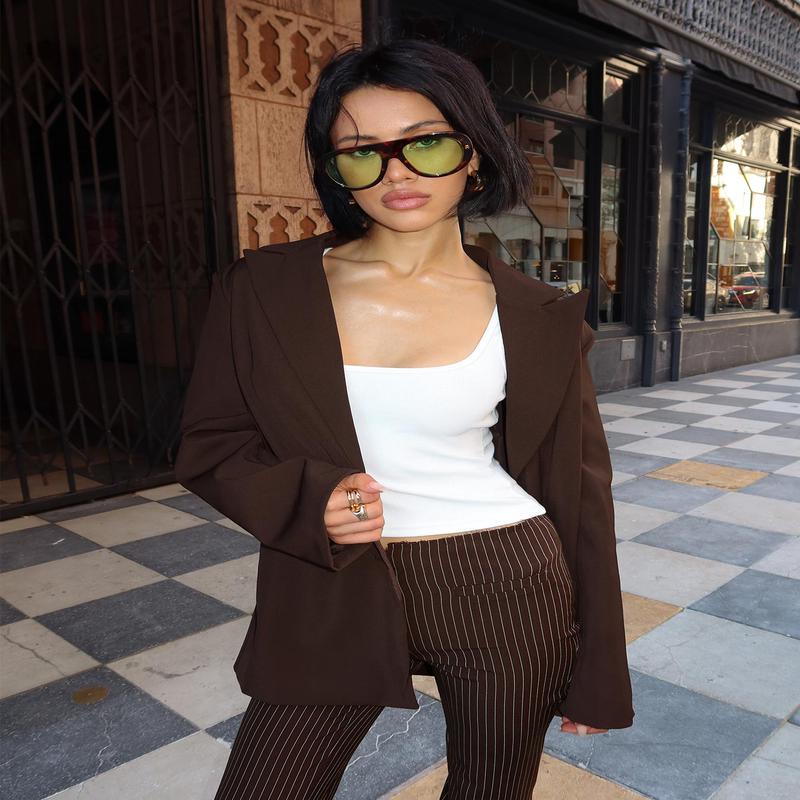 Crowd Pleaser Oversized Blazer Chocolate