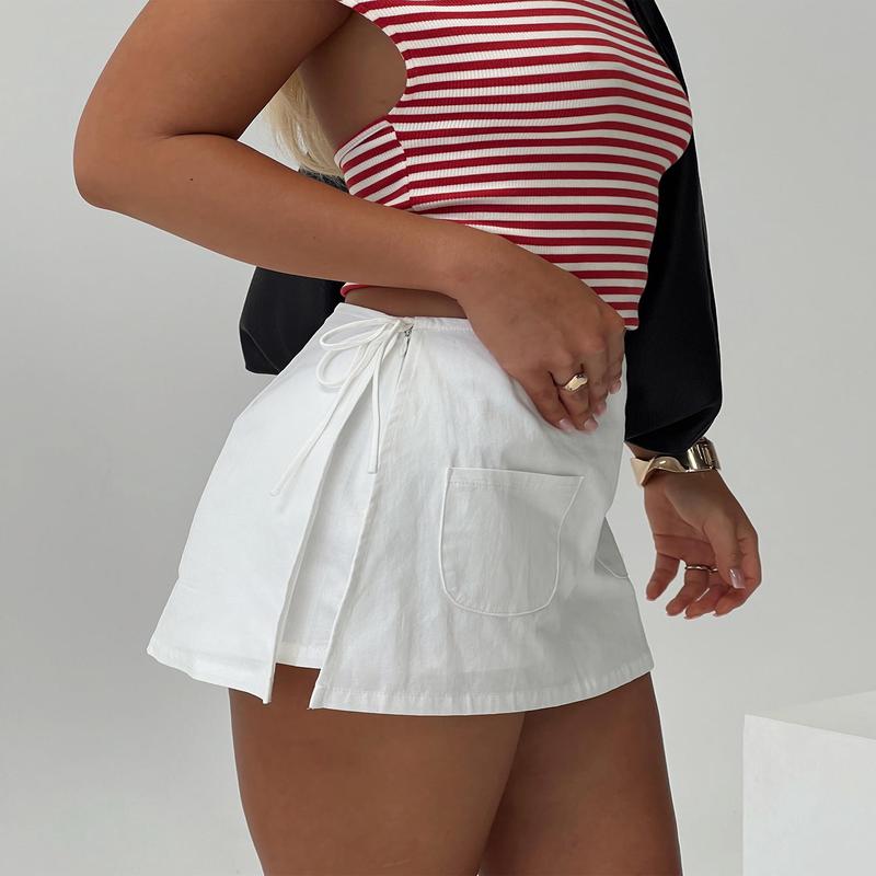 Gigi Wrap Skort White Petite