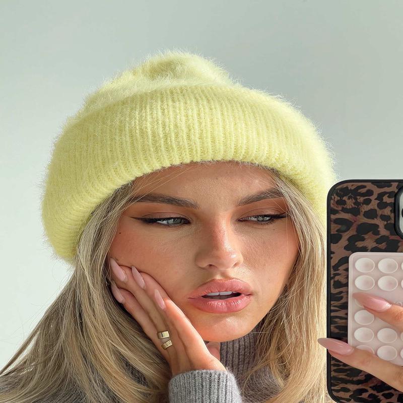 Kalyn Fluffy Beanie Lemon