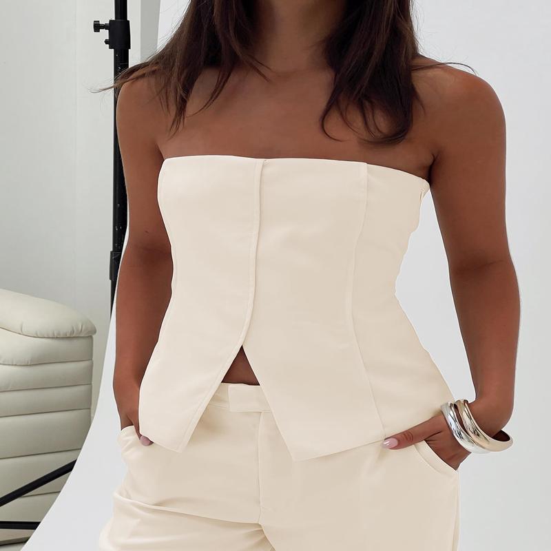 Lavish Living Strapless Top Cream