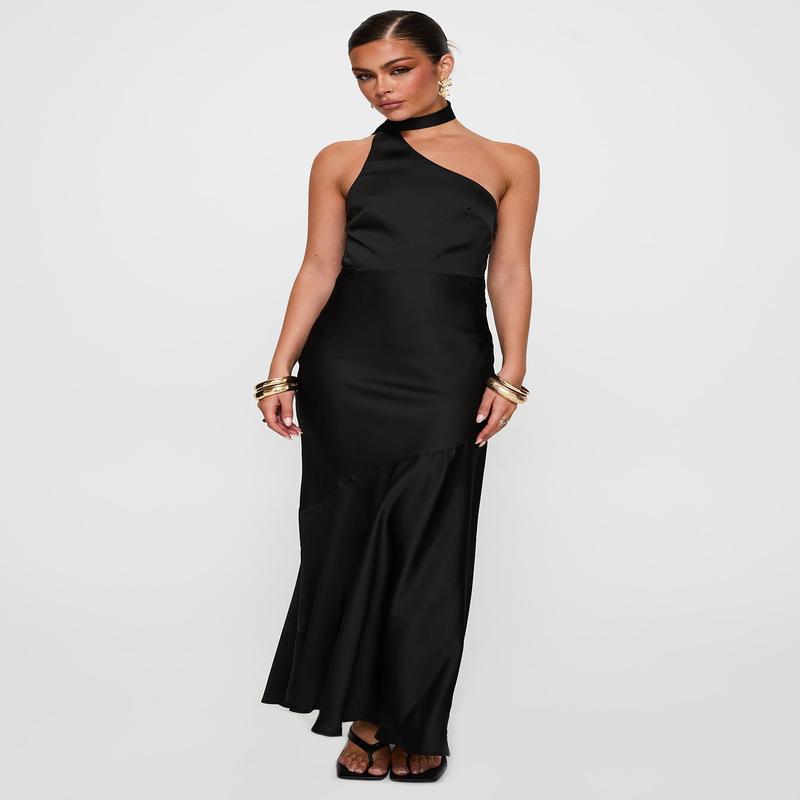 Elixaire Scarf Maxi Dress Black