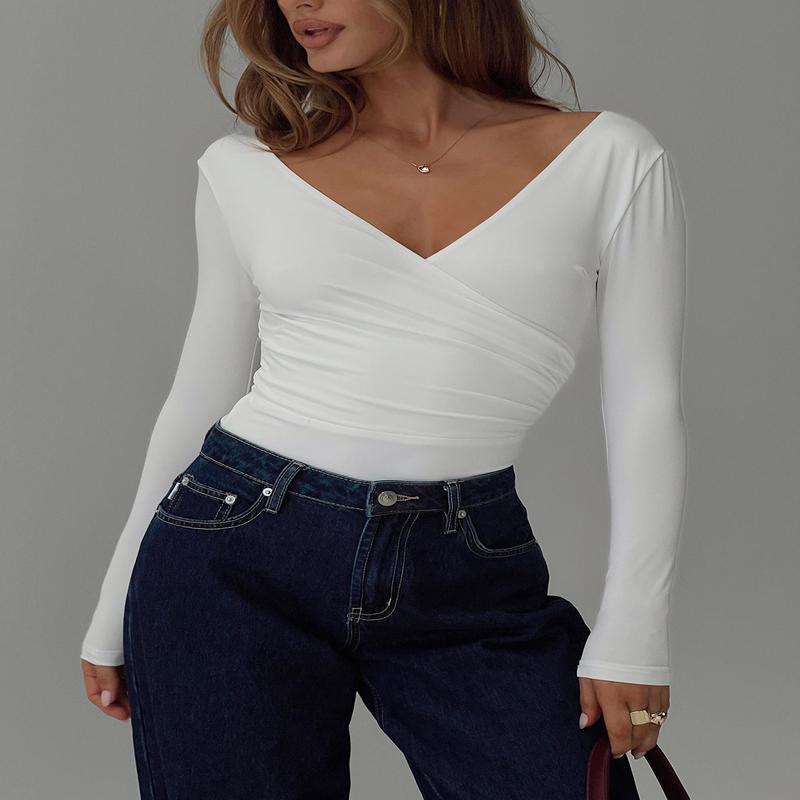 Right Here Cross Detail Bodysuit White