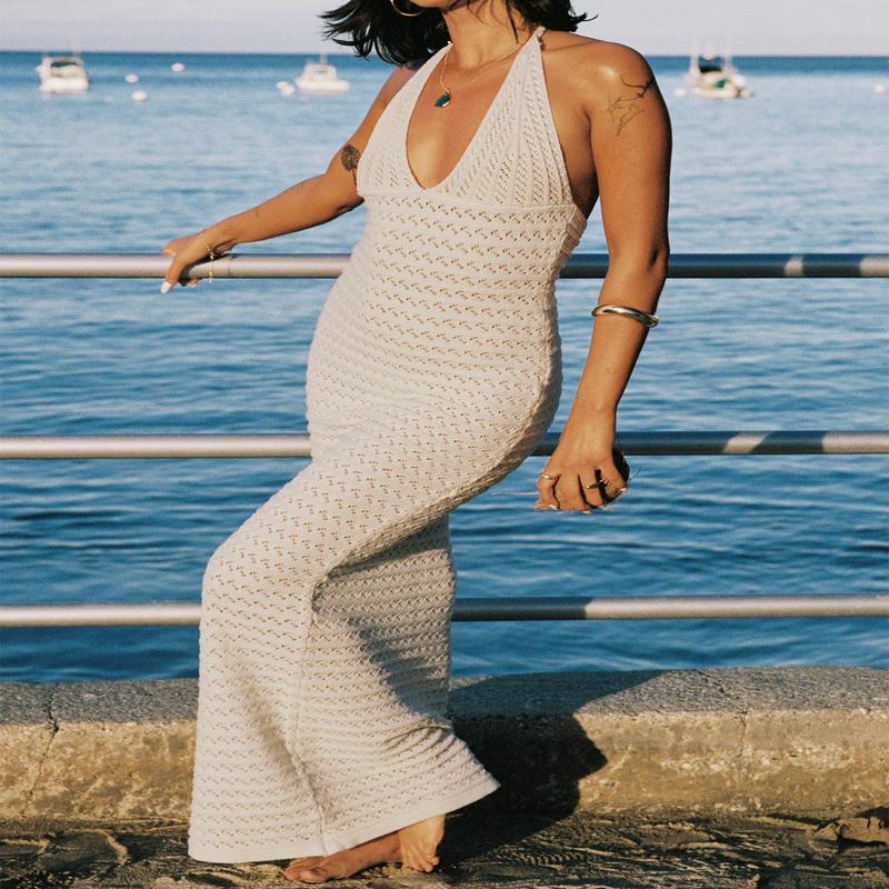 Lolanie Halter Maxi Dress White