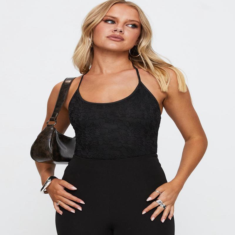 Fuel My Soul Lace Bodysuit Black