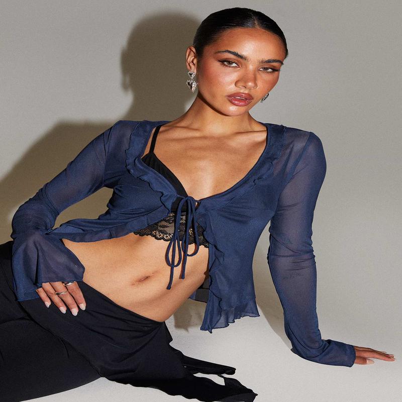 Everly Long Sleeve Top Navy