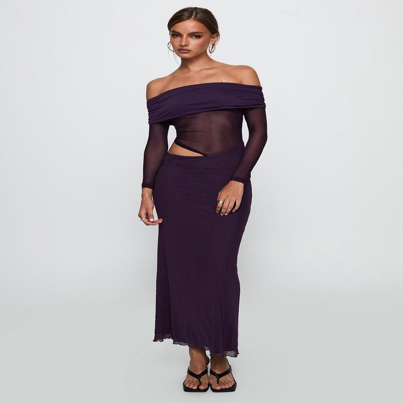Soul Ties Long Sleeve Maxi Dress Purple
