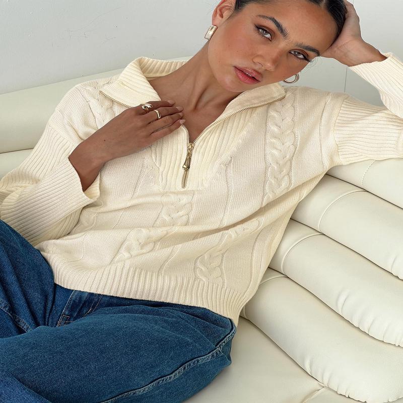 Makai Cable Knit Sweater Cream