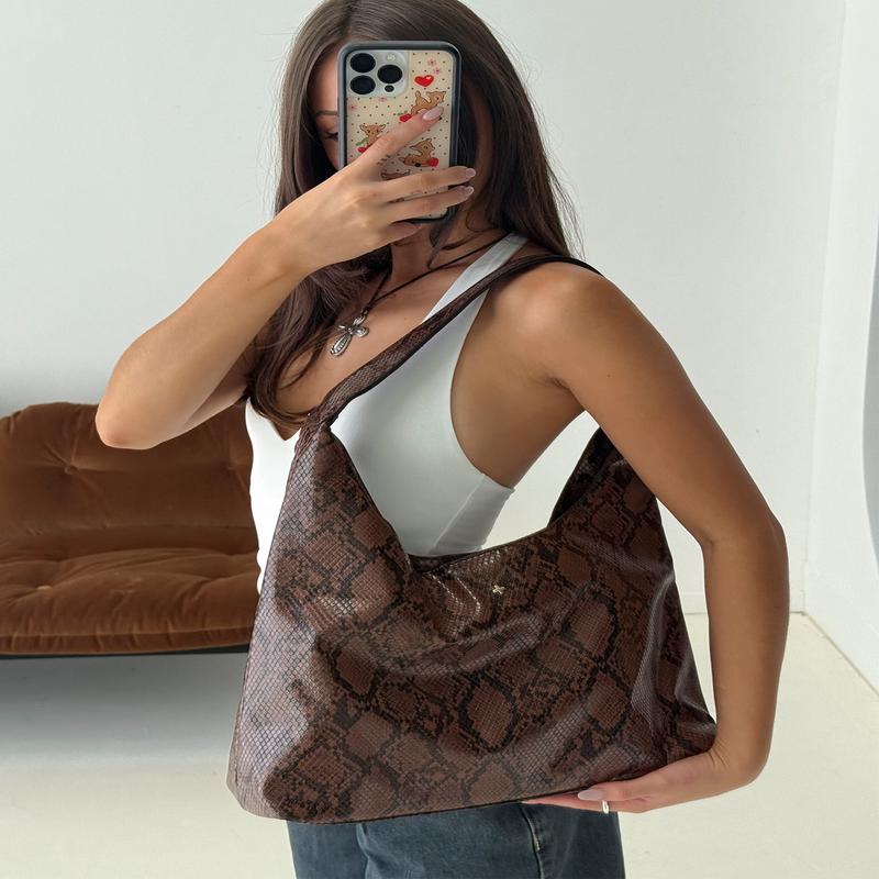 Peta & Jain Jami Slouch Bag Chocolate Snake