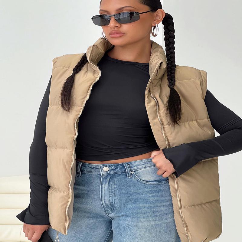 Edison Puffer Vest Beige