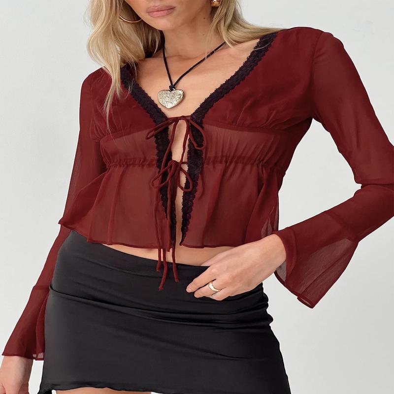 Taliyah Long Sleeve Top Burgundy