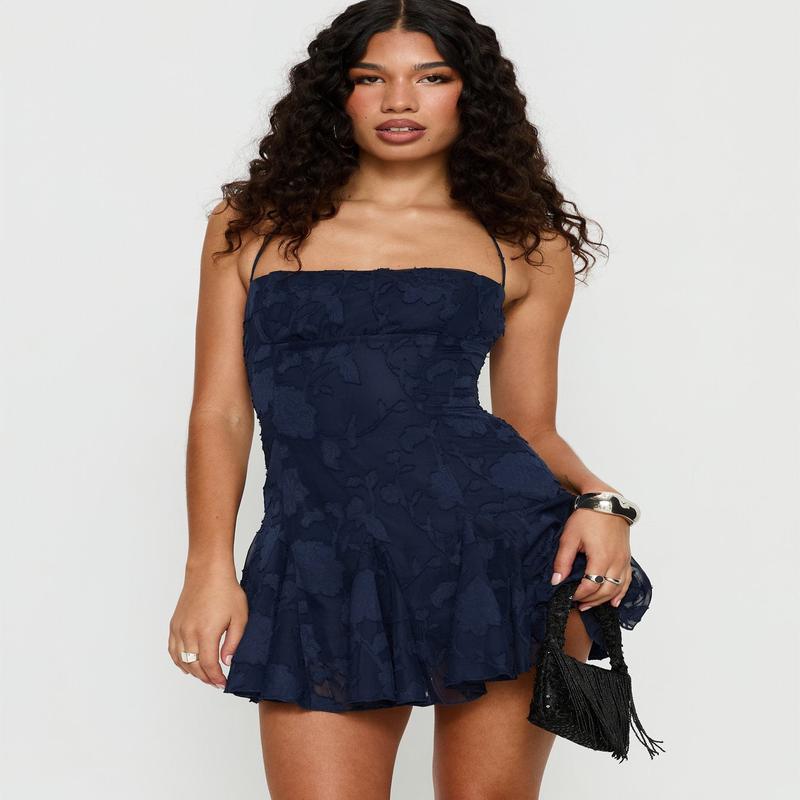 Delamere Mini Dress Navy Burnout