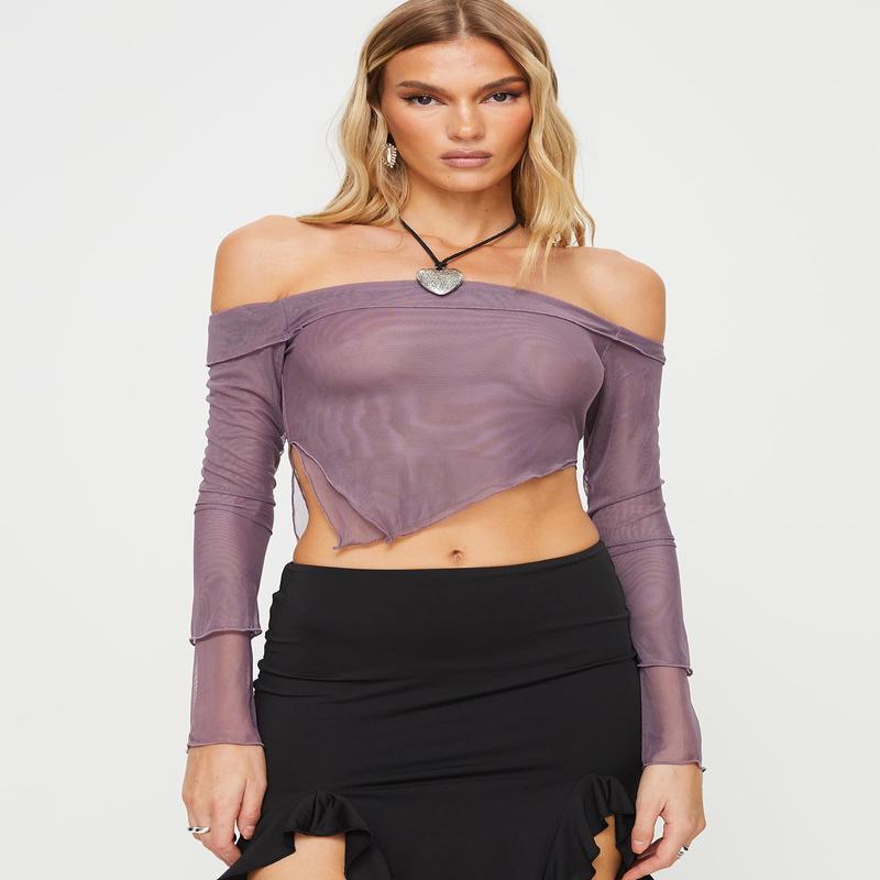 Vicini Off The Shoulder Top Purple